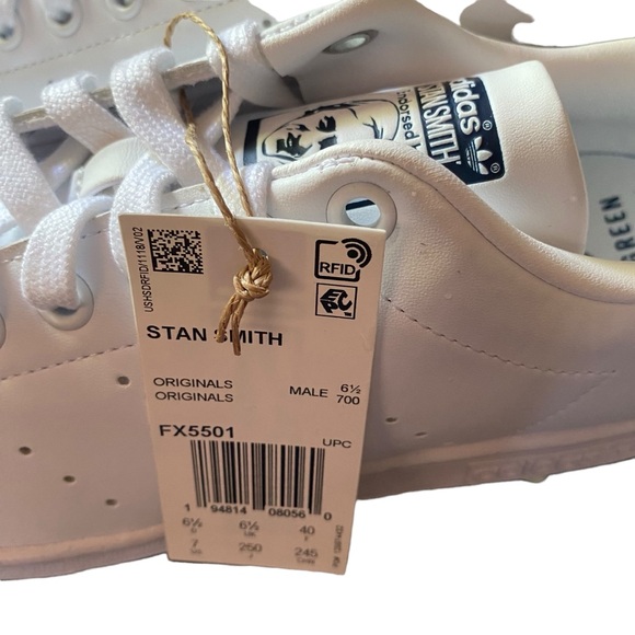 Adidas Stan Smith Shoes Mens Sneakers US Size 7 White Navy Blue FX5501 NEW - Picture 11 of 11